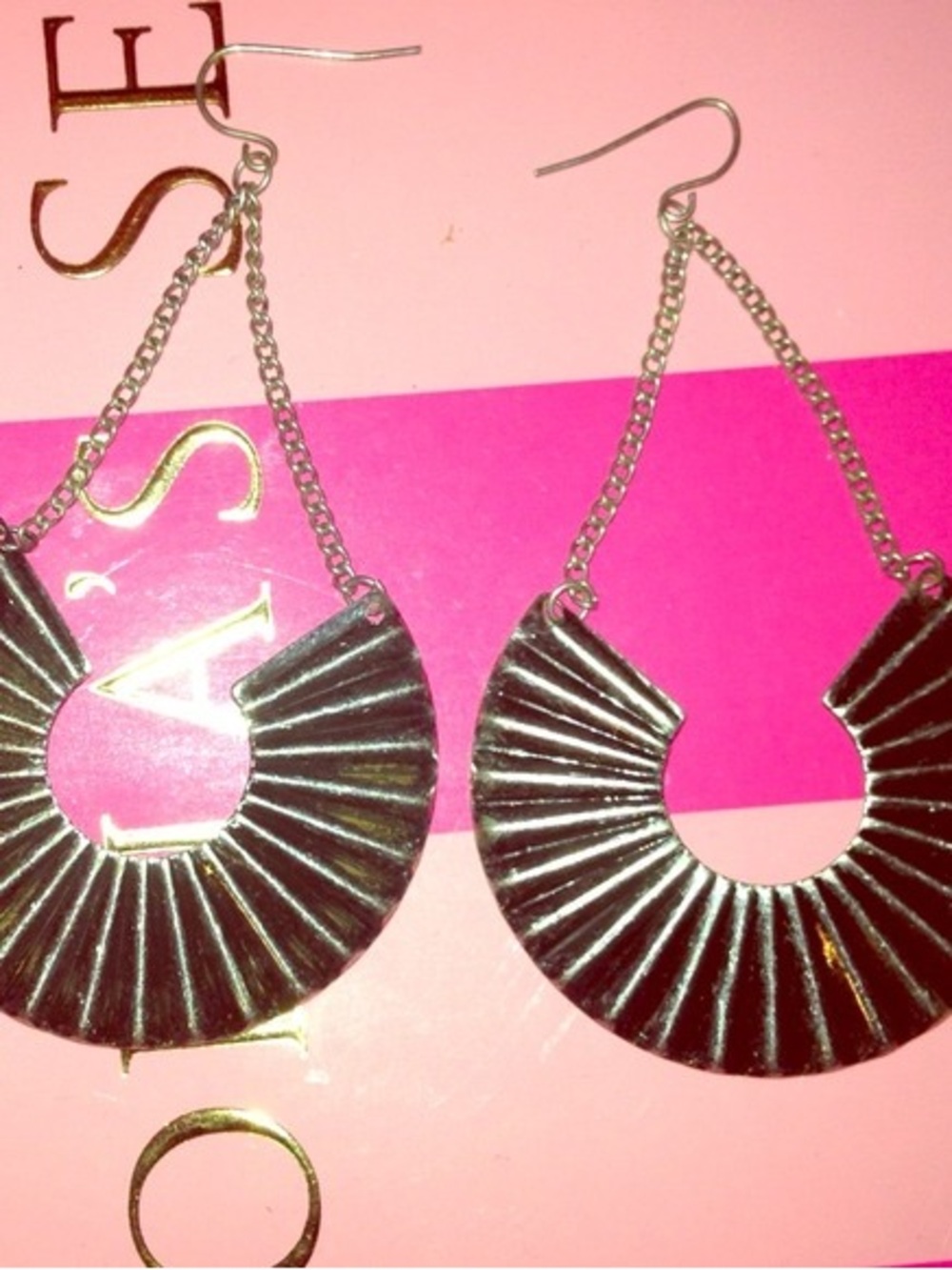 Silver Fan Dangle Earrings - Women Jewelry